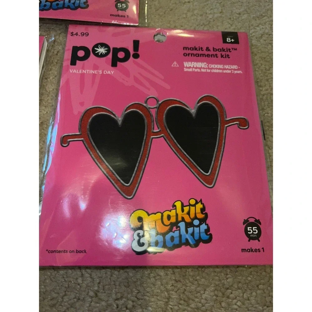 New bundle 3 Pop Valentine's Day hear sunglasses makin & bakit kits arts & craft